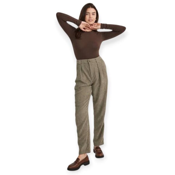 Madewell Curvy High-Rise Tapered Corduroy Pants Teal Green Spring Size 12 Womens - Picture 15 of 16